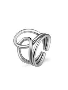 1 件复古不对称多层十字结拇指环，女士时尚珠宝适合日常、派对、礼物、休闲、海滩、所有季节 - 彩色 - 查看 9