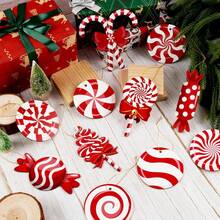 12pcs/24pcs/36pcs Christmas Candy Cane Ornaments - Red Wooden Hanging Decorations, Candy Cane, Lollipop, Mint Candy Pendants, Suitable For Christmas Tree, New Year Party, Home Decor. 12 Styles In Different Shapes Like Candy House, Lollipop, Mint Candy, Candy House Etc. These Lovely Candy Hanging Ornaments In Vibrant Red And White Colors Will Add More Christmas Atmosphere And Bring Joy And Happiness To Your Home Christmas Decorations Room Decor Winter