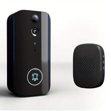 Doorbell Wireless Camera, Intelligent Visual Doorbell, Wide-Angle High-Definition Night Vision 4000mAh Rechargeable Safety Doorbell, Suprot Video Call, Visitor Capture, Recording, APP Control, Voice Switching, 38 Ringtones, Cloud Storage, Supports 2.4G WiFi