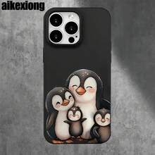 Fundas y carcasas protectoras para teléfono con diseño de tres pingüinos, con orificios grandes. Compatibles con phone 16 Pro Max, 16, 15 Pro, 14, 14 Plus/14 Pro Max, 13, 13 Pro, 12 Pro, 11/11 Pro. Serie Pro. Regalos para cumpleaños y fiestas - Blanco - Ver 4