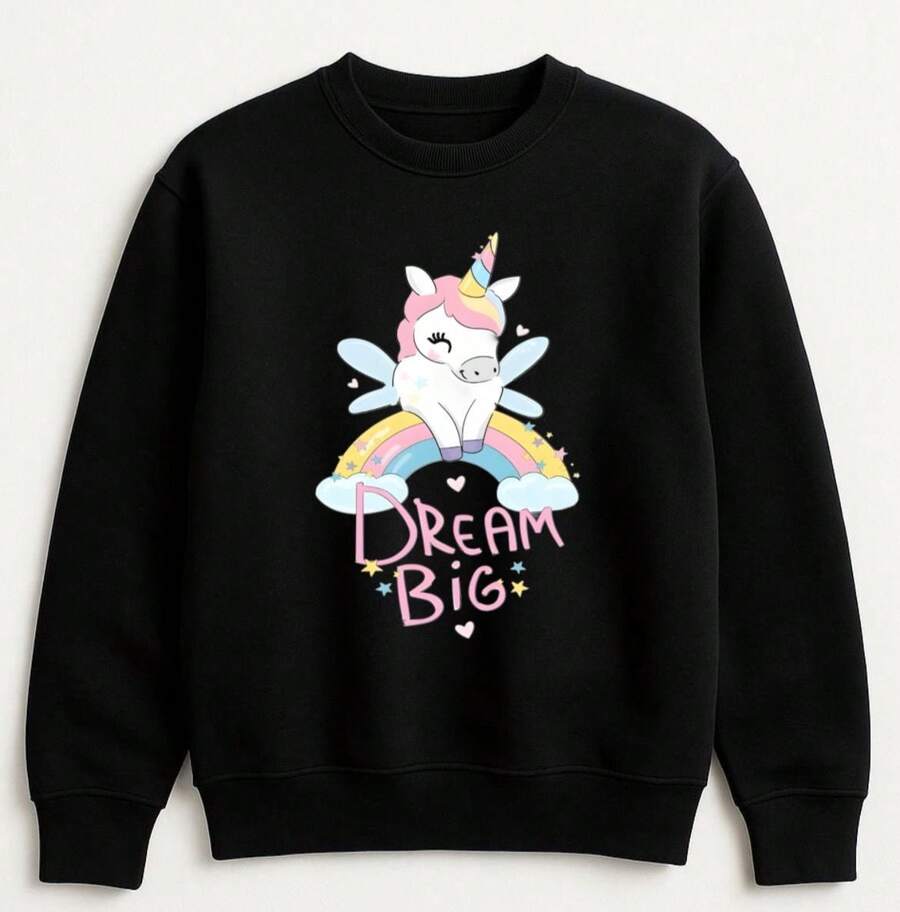 Moletom infantil com toque macio - Preto - Visão 1