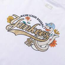 MLB Unisex Oversized Neujahrssschlangen-Muster T-Shirts, lässige Alltagskleidung Kurzarm Oberteile