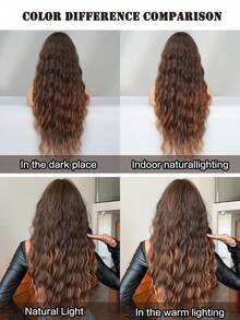 7JHH WIGS Ombre Dark To Light Brown Wig Loose Extra Long Wavy Wigs For Women, Synthetic Wave Curly Wig With Bangs Dark Roots Hairline, Silky Soft Heat Resistant Fiber Hair For Daily Wear, Music Festivals Celebrations Party Use 28 Inch - Light Brown - 查看 3