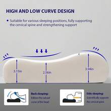 Buy 1 Get 1 Free, Cervical Neck Pillow For Pain Relief - Contour Memory Foam Pillows For Sleeping, Odorless Ergonomic Pillow Adjustable Orthopedic Neck Support Pillow For Side, Back&Stomach Sleeper - 白色 - 查看 4
