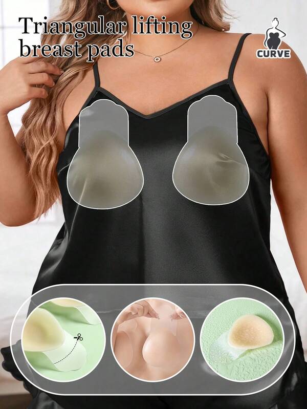 Two Pieces Plus Size Women's Triangle Push-Up Bra - Lifts And Gathers - Suitable For Home Use Traveling; Outing