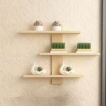 Holz Wandregal 50x50x14 cm – Schwebendes Regal mit 3 Ebenen für Küche, Wohnzimmer & Garten