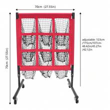 9-Hole Multi Functional Golf Practice Baseball Practice Net Polyester&Iron Red - Red - View 2