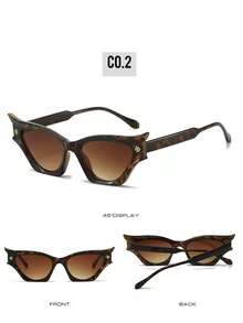 1 Piece Of Cat-Eye  Modern Retro Fashion, A Fashion Accessory For Summer Beach Vacation, Outdoors, And Travel - 豹紋 - 查看 3