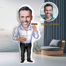 1个定制照片抱枕 - 家居装饰抱枕，情侣、男女朋友的理想礼物 - 适合情人节、圣诞节、感恩节、万圣节和其他节日