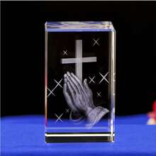 1 Stück christliches Geschenk kleine Nachtlicht Kristall Jesus Statue Stil Kristall Heim Dekoration Handwerk, Jahrestag, Hochzeit, Geschenk