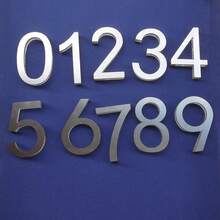 1pc Premium Brushed Metal Transparent Number Adhesive Door Plate, 75mm/2.95 Inch House Number, Suitable For Mailbox 0 To 9, DIY Wall Decor Number