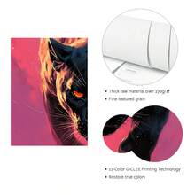 1pc Panther Canvas Wall Art Jungle Animal Painting Modern Abstract Wall Decor Pink And Black Prints Posters Wildlife Artwork For Living Room Bedroom Office Wall Pictures - 彩色 - 查看 5