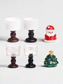 1pc Mini Santa Claus Cup Miniature Food Toy Scene DIY Resin Accessory Decor Dollhouse Toy Accessory - Multicolor - View 9
