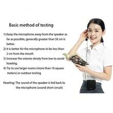 带头戴式麦克风的迷你蜜蜂形扩音器 - 便携式可穿戴扬声器、录音机、有线麦克风和电池套件，适用于教师、导游、讲座（轻巧且免提）