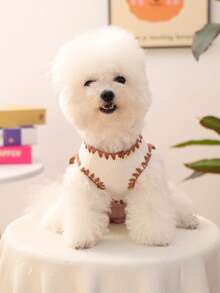 1 pieza Ropa para mascotas, Ropa para perros/gatos para Poodle, Teddy, perros y gatos pequeños, casual y de moda, lindo y cómodo, nuevo chaleco con diseño de oso de helado