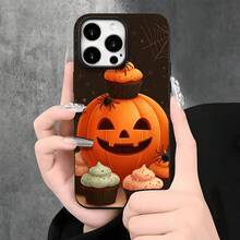Fundas protectoras y fundas protectoras de imitación para teléfono con orificios grandes y diseño de calabaza de Halloween, compatibles con las series 16 Pro, 16, 15 Pro, 14, 14 Plus, 14 Pro, 13, 13 Pro, 12 Pro y 11/11 Pro. Presenta Cumpleaños Y Celebraciones. - Negro - Ver 6