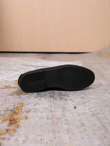 Nouvelles chaussures plates pour femmes de couleur unie, avec décoration de nœud papillon. Chaussures plates élégantes pour le port intérieur et extérieur, automne/hiver - Noir - Voir 7