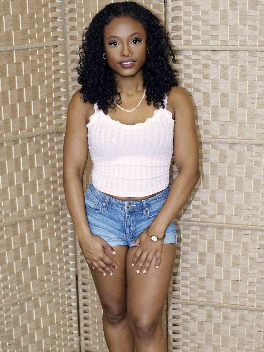 Steph T 可爱的粉色背心，带褶皱蕾丝拼布蝴蝶结，背心，粉色背心，秋季服装，蝴蝶结上衣，可爱的校园上衣，返校上衣 - 粉色 - 查看 1