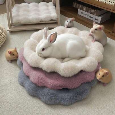 1pc Pet Sleeping Pad, Soft & Comfortable Small Pet Mat, Round Warm Cushion Pad, Suitable For Cats And Small Pets, All Season, Autumn/Winter