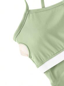 2 PCS Set Women's Sports Suit Vest Fitness Suit Tight Running Vest And Shorts Set High Stretch Fitness Yoga Top Tank Home Casual Comfortable Skin Friendly Suit - màu xanh lá - Xem 5