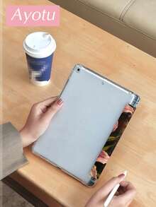 Ayotu 这款莲花油画图案的保护套兼容 iPad 10.2 英寸（2021/2020 款，第九/八代）、Galaxy Tab A8 10.5 英寸（2022 款），带有 Apple Pencil 插槽，也适用于 Kindle Paperwhite 第十二代（2024 款），支持自动休眠/唤醒功能，时尚美观。 - 彩色 - 查看 5