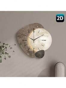 ساعة حائط حديثة فاخرة صامتة، بدون إضاءة، تعمل بحركة كوارتز، تصميم خشبي غير متماثل، تعمل بالبطارية (البطاريات غير مشمولة)، مناسبة لديكور المنزل والمطبخ والغرفة والمقهى وغرفة الموسيقى، هدية عيد الميلاد وهدية رأس السنة وهدية للأصدقاء - متعدد الألوان - مشاهدة 3