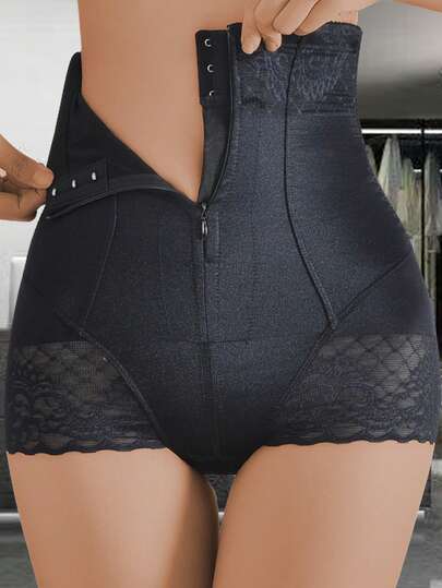 女式高腰拉链塑身上衣收腹短裤，产后瘦身提臀塑身内裤