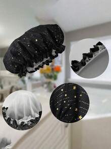 1pc Shower Cap, Women's Reusable Waterproof Elastic Shower Cap, Suitable For Long Hair