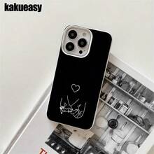 Un hilo blanco se entrelaza con cariño, estas fundas protectoras y fundas protectoras de imitación para teléfonos con agujeros grandes y estampados están diseñadas para las series 16 Pro, 16, 15 Pro, 14, 14 Plus, 14 Pro, 13, 13 Pro, 12 Pro y 11/11 Pro, son regalos para cumpleaños y celebraciones - Blanco - Ver 2