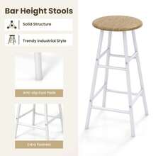 GOFLAME Bar Table And Chairs Set Of 3, Kitchen Counter Height Dining Table Set With Open Shelves, Glass Holder & Wine Rack, Breakfast Table & Chair Set, 3-Piece Pub Table Set For Kitchen, Dining Room - Khaki - View 6