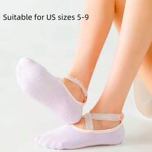 Yoga And Pilates Grip Sock And Fingerless Glove Set With Anti-Slip Design And Elastic Straps For Secure Fit - Pink - Pink - View 2