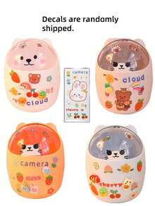 1pc Press-Top Mini Trash Can - Durable PP Material, Compact Desktop Waste Basket For Office, Bedroom, Living Room - Home Garbage Container With Lid For Return School Premium Simple Covered Trash Can, Fashionable White Wastebasket, Desktop Garbage Can With Lid For Living Room, Bedroom, Kitchen, Bathroom, Office