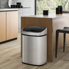 58L Silver Stainless Steel Sensor Bin - Automatic Touchless Kitchen Trash Can With Odor Control - Modern Waste Bin For Home Or Office - Default - View 8