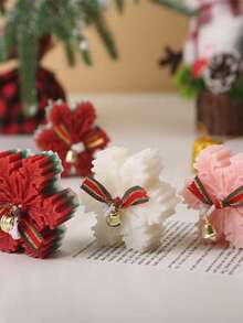 1pc Christmas Gradient Snowflakes Scented Candles Winter Creative Scent Soft Hands-Festive Gifts Home Ornaments Home Decor Christmas Decorations Room Decor, Christmas Gifts