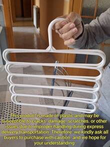 1pc 5-Tier Space Saving Pants Rack, Multi-Functional Wardrobe Storage Organizer, Plastic Trousers Hanger, Wardrobe Organizer For Pants, Jeans, Skirts, Scarves, Bedroom Closet Storage And Balcony Drying