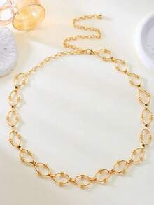 1pc Vintage Bohemian Style Metal Chain Waist Belt, High Fashion Waist Chain With Lock Clasp, Decor For Women, Suitable For Beach, Party, Gathering, Sexy Display, Gift For Friends