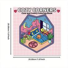 【全新温馨角落/天使与恶魔/植物花卉涂色书】1本原创涂色书，22页单面印刷，线条清晰，图案精美，是放松身心的理想之选 | 新年、情人节、圣诞节、生日、学校假期等节日的完美礼物，适合成人、青少年和儿童 - Cozy Corners - 查看 5