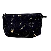 1 Peça Bolsa de Armazenamento Impressa Engraçada, Com Padrão Dourado, 3 Opções de Combinação, Bolsa de Armazenamento de Acessórios para Fumar Portátil, Fechamento com Zíper, Unissex, Adequada para Festas, Transporte ao Ar Livre, Perfeita para Halloween, Presentes de Natal.