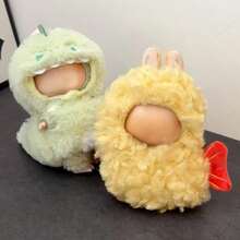 Ropa de muñeca de 17 cm, compatible con Labubu, ropa de muñeca con forma de animal, diseños de tiburón, camarón frito, dinosaurio, cucaracha y abeja, accesorios de ropa y atuendos para muñecas de 6.7 pulgadas, ropa de vestir esponjosa para muñecas (sin muñeca)