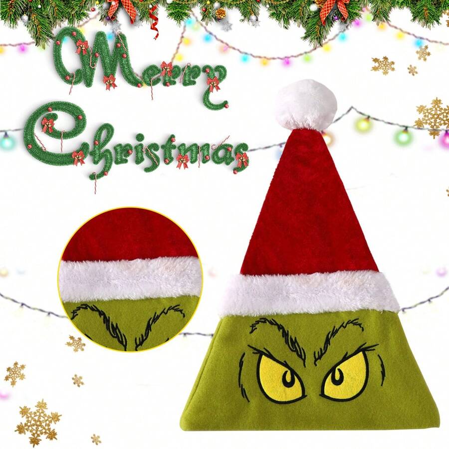 GRINCH 1 szt. Gorąco sprzedający się kreskówka zielonowłosy potwór anime czapka świąteczna świąteczny prezent świąteczny dekoracja kreskówka czapka świąteczna