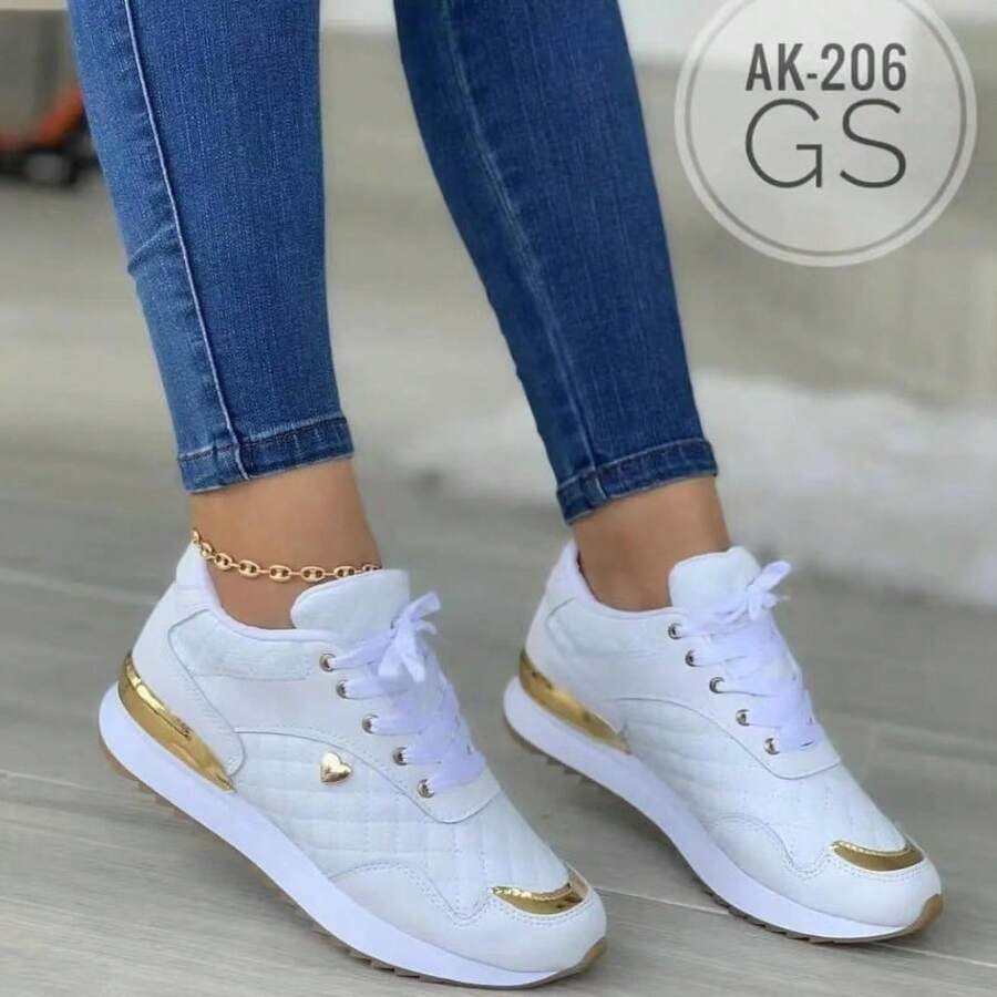 Large Size Lace-Up Sneakers For Women Summer New Casual Sports Shoes For Women In Stock - trắng - Xem 1