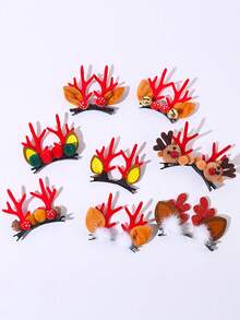 1 pieza Diadema navideña con cuernos, Pasador de pelo con bola de Navidad, Pinza de pelo con diseño de ciervo lindo para roles, vestimenta diaria, fiesta de boda, decoración del hogar, regalo de cumpleaños, decoraciones navideñas, decoración de habitación de invierno