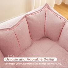 Giant Bean Bag Chair Sofa For Adults Single Sofa/Loveseat With Spacious Design Bean Bag Couch With Armrest, Lounge Lazy Floor BeanBag Chair, Cozy Fluffy Couch For Living Room, Bedroom & Dorm - Baby Pink - View 8