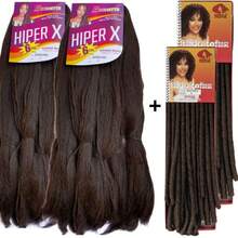 Kit 2 Jumbo Hyper X Hair + Nina Softex And Needle Braids Box Braids Curls Crochet Braids - SÔ CÔ LA #8+Kim - Xem 1
