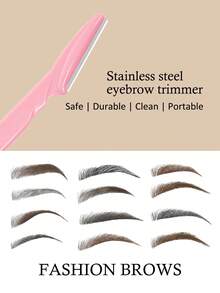 30pcs Exquisite Bagged Men's And Women's Facial Razors, Eyebrow Trimmers And Facial Hair Removers, Facial Hair Removal, Men's And Women's Facial Razors, Hair Trimming Tools, With Precision Sleeves, Hair Removers, Eyebrow Trimmers, Easy To Carry For Travel 1/3/6/12/24pcs (Pink)