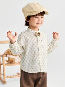 Balabala 男童长袖衬衫 2025 秋季 - 时尚休闲纽扣衬衫 - 白綠色調 - 查看 2