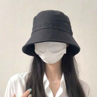 Lightweight Breathable Sun Protection Bucket Hat, Fashionable Classic Solid Color Casual Summer Hat Unisex Autumn Outfits