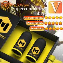 触屏游戏手套，高灵敏度防汗透气手指游戏手套，超薄透气，适合玩家更好地玩耍 - 黃色 - 查看 1