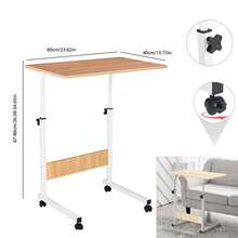 Adjustable Laptop Table Stand Folding Desk Bed Computer Study Portable Sofa Tray - Walnut - View 3