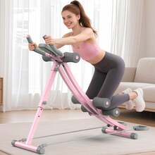 Ab Workout Equipment, Ab Machine For Home Gym, Height Adjustable Ab Trainer, Foldable Fitness Equipment, Abdominal Trainers Ab Workout Machine - Pink - View 2